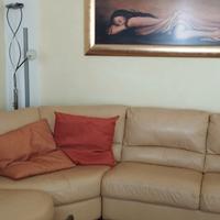 divano angolare in pelle più letto in ferro bcolor