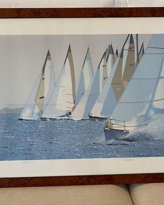 Litografia  di G. Meltzeid "Regata nella luce"