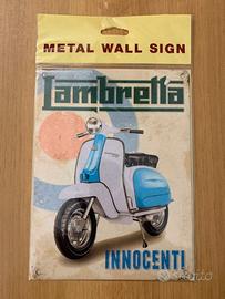 Targa pubblicità in ferro  moto Lambretta 20x15