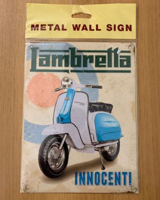 Targa pubblicità in ferro  moto Lambretta 20x15