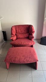 Poltrona CASSINA Portovenere con pouf originale