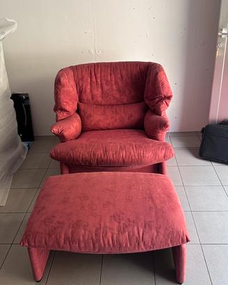 Poltrona CASSINA Portovenere con pouf originale