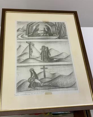 MARIBELLI ORIGINALE quadro nascita morte Cristo