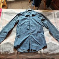 Camicia blu a pallini