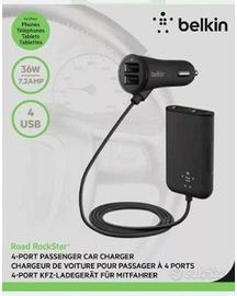 Caricabatteria da Auto HUB con 4 Prese USB