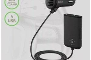 Caricabatteria da Auto HUB con 4 Prese USB