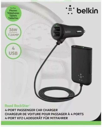 Caricabatteria da Auto HUB con 4 Prese USB