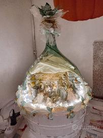 presepe in damigiana con luci 