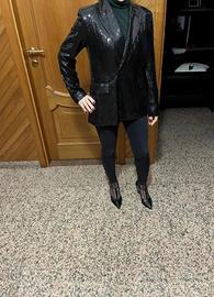 Calliope blazer nero paillettes M - giacca monopet