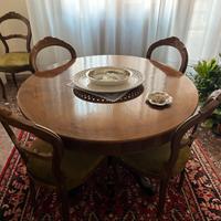 Tavolo rotondo allungabile con 6 sedie
