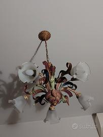 lampadario soffito in ferro battuto