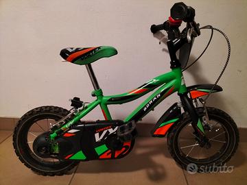 bici bimbo Vortex 12 colore nero verde arancio