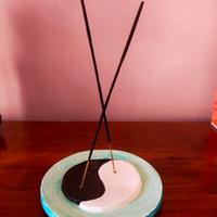 Porta incenso dipinto a mano 