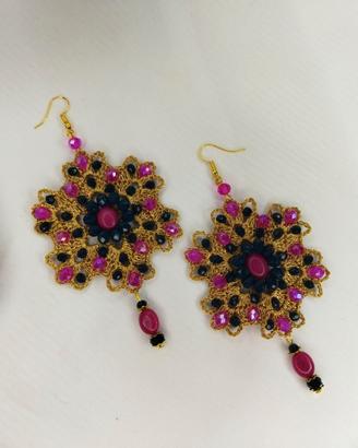 Orecchini ad uncinetto fatti  a mano