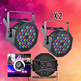 2x Proiettore Luci Strobo Discoteca Rgb Led Farett