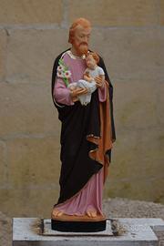STATUA SAN GIUSEPPE DIPINTO A MANO 65CM IN CEMENTO