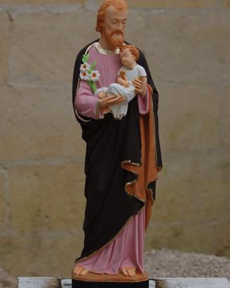 STATUA SAN GIUSEPPE DIPINTO A MANO 65CM IN CEMENTO
