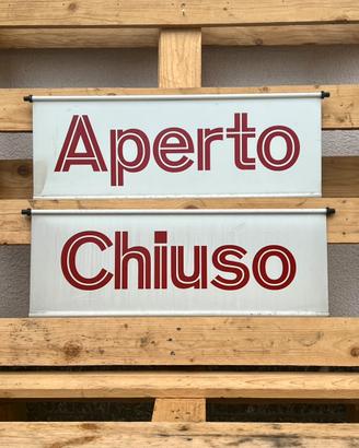 Coppia Cartelli Vintage AGIP 1990 Aperto Chiuso