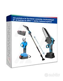 Forbice cesoia motosega 6" a batteria 26V + asta