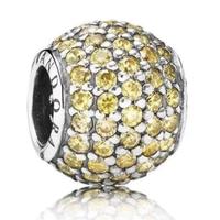 charm pandora originale giallo quarzo buco largo