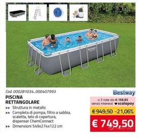 Piscina rettangolare fuori terra.