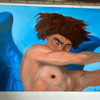 Olio su tela Ultima lacrima di Lucifero