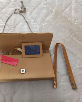 POCHETTE DONNA MARCA "MANDARINI" COLORE ORO