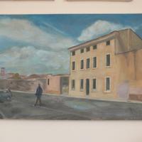 Casa veronese. Quadro ad olio su tela