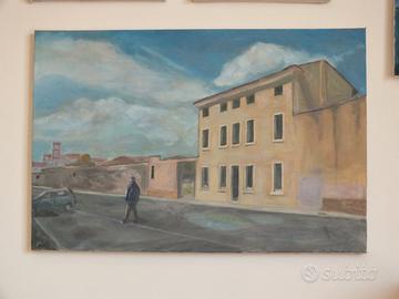 Casa veronese. Quadro ad olio su tela