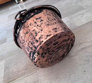 coppia Pentole in rame antiche anni 60 vintage