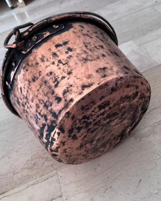 coppia Pentole in rame antiche anni 60 vintage