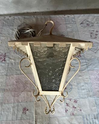 Lampada a sospensione vetro/ferro