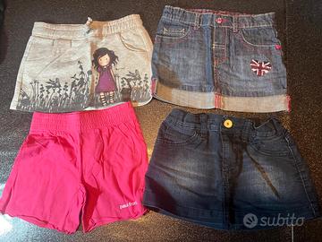 Bimba 2 anni - Set 3 gonne e 1 pantaloncino