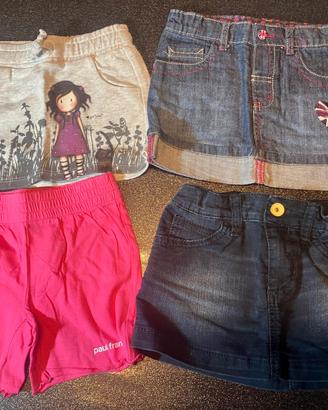 Bimba 2 anni - Set 3 gonne e 1 pantaloncino