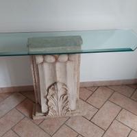 Consolle in cristallo con capitello