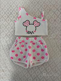 Completino - 12 Mesi - Colore Bianco con Pois Rosa