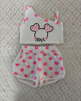 Completino - 12 Mesi - Colore Bianco con Pois Rosa