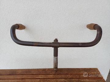 manubrio bici d'epoca con manopole in legno 