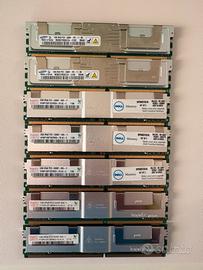 7 moduli ram Ecc DDR2 PC2-5300F da 1/2 Gb
