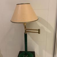 Lampada da tavolo vintage metallo verde e ottone