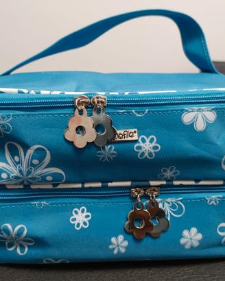 Borsa porta oggetti Defilè due scomparti Celeste