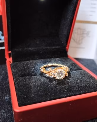 Anello Moissanite 1 CT GRA Oro 18k Arg 925 