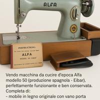 Macchina da cucire vintage Alfa 50 – Funzionante, 