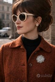 Spilla filigrana argento vintage 925 fiore