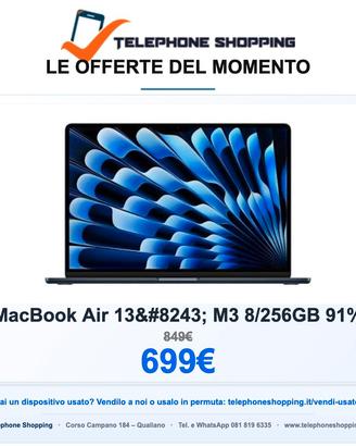 Apple MacBook Air 13″ M3 8/256GB 91%