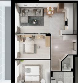 Bilocale arredato 70 mq a Monvalle con garage