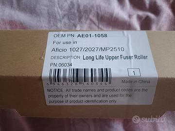 Rullo fusore superiore stampante Ricoh Aficio