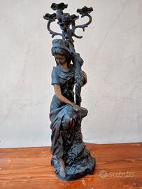 statua bronzo con portacandele