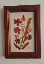 Quadro con fiori secchi misura 13x9