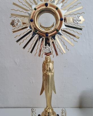 Ostensorio metallo dorato e argentato